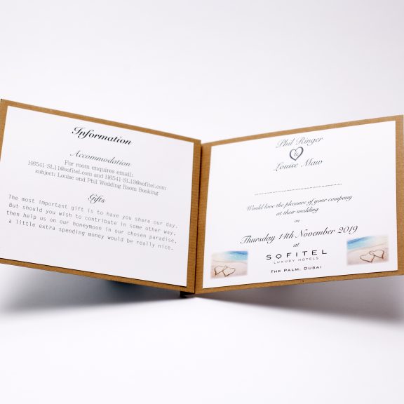 Wedding invite inner page printed